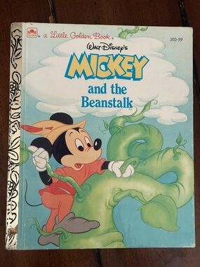 Vintage Little Golden Book (1988) Walt Disney's Mickey and the Beanstalk